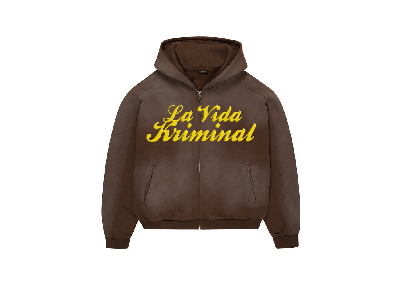 "La Vida Kriminal" Crop Zip Hoodie